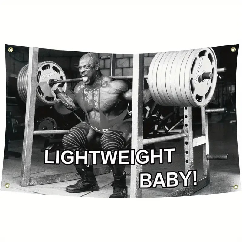 TEMU 1pc A Lightweight Flag For And Office - A Black-and-white Motivational Decor For Weightlifting That Requires No Power And Is Easy To Hang With