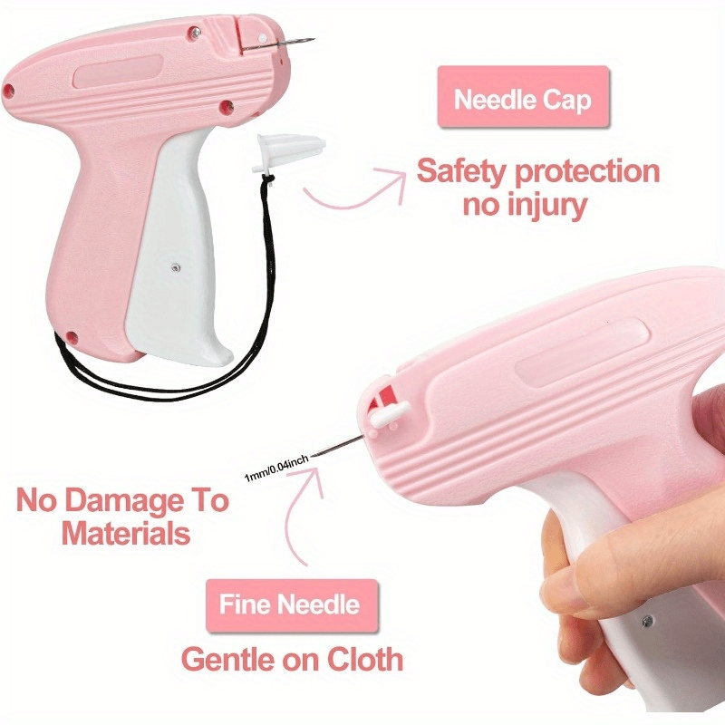 TEMU Manual Handheld Sewing Tagging Gun With Storage Box - Heavy-duty Fabric Stitching With 6 Needles & 1000 Black/ White Fasteners - Quick Clothing