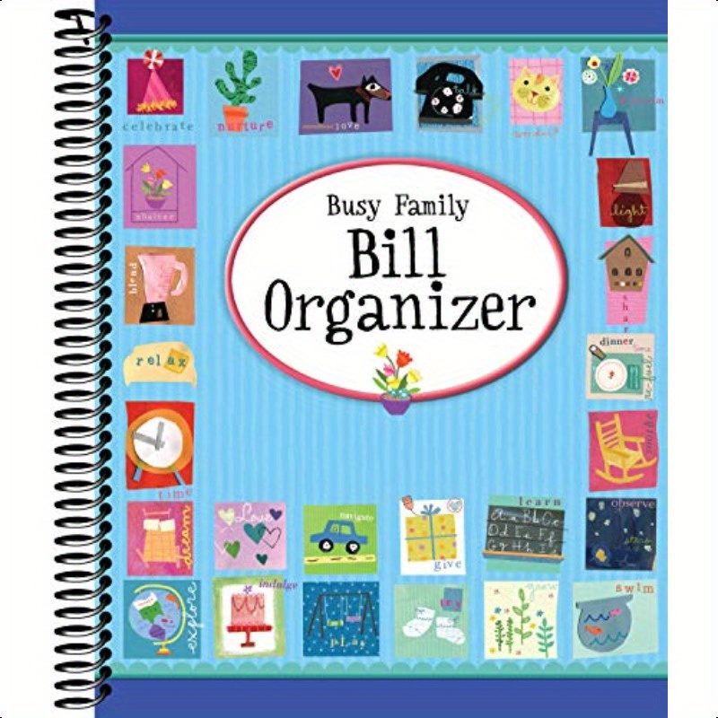 

12-pocket Organizer - Spiral-bound Planner With Illustrations, Budget & Financial For , Travel, And Daily Tasks, Families