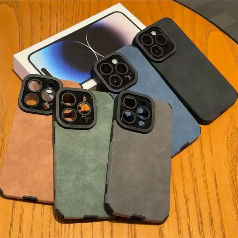 Full Wrapped Leather TPU Phone Case with Precise Cutouts and Soft Inner Lining