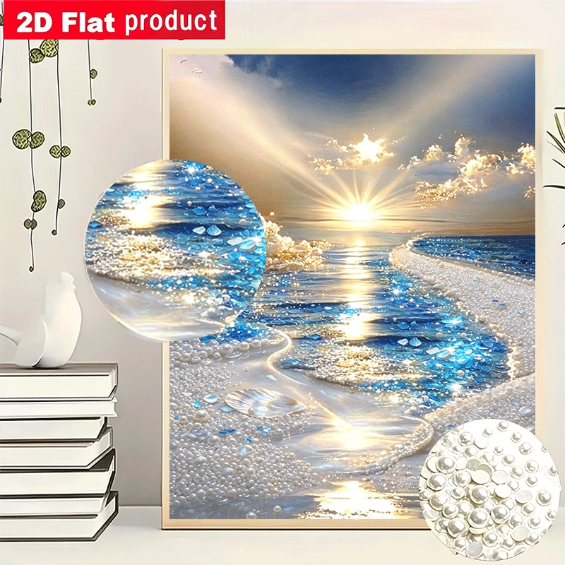 Image of 2026 Painting Using "golden Pearl Illusion" Handmade Diamond Creative Diamond Painting Kit, With Tools And Pearl Diamond Bag, Home/office Decoration Item, Handmade Creative Gift