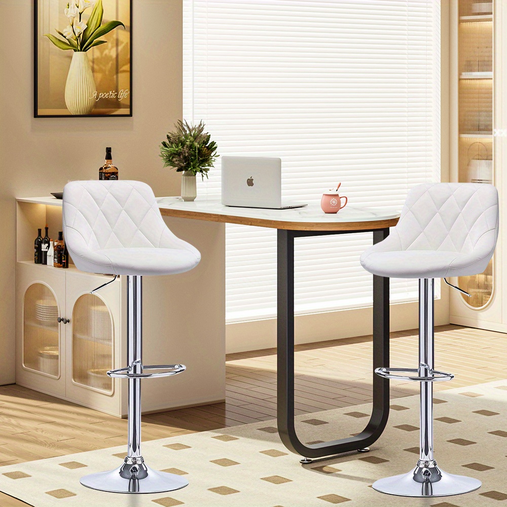 TEMU Set sgabelli da bar, sedia da cucina, con schienale e poggiapiedi, seduta girevole con altezza regolabile, altezza seduta 60-82 cm