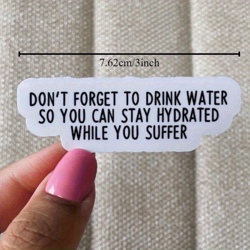 TEMU Pack Of 3/3 "don't To Drink Water" Stickers, Cool Stickers, Satirical Stickers, Funny Stickers, Water Bottle Stickers, Laptop Stickers