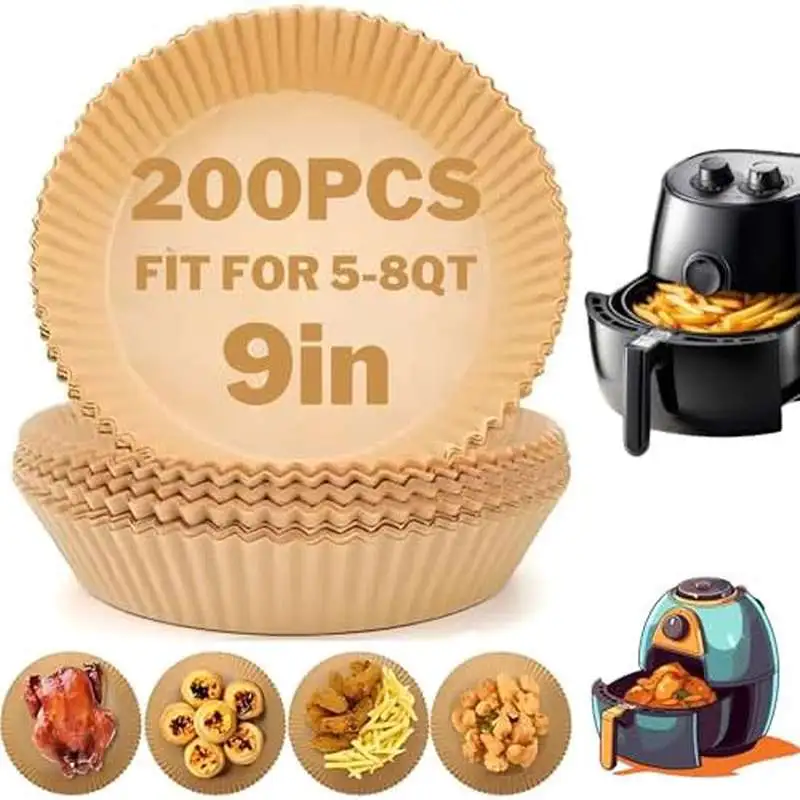 200pcs heavy-duty air fryer liners - oil-proof, waterproof, pre-cut rounded edges for 5-8qt fryers, oven, microwave, - parchment paper sheets ( ) - easy , mess-free cooking, - compatible with most air fryers, kitchen essentials, oilproof liner, waterproof liner, disposable liner, material, baking liner, home cooks, meal preppers Product details 0