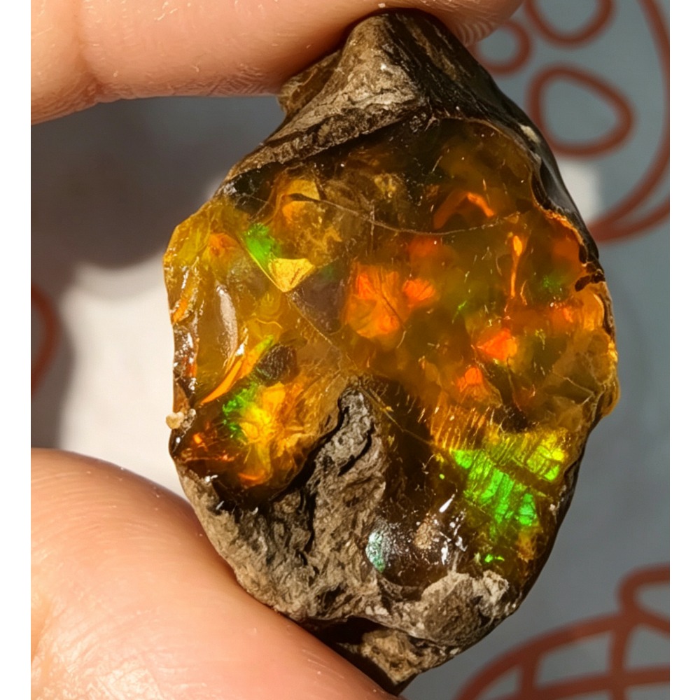 TEMU Natural Opal Stone, Fire Colored Opal With Color Changing Effect, Geological Teaching And Collection Of Uncut Mineral Specimens, Home And Office
