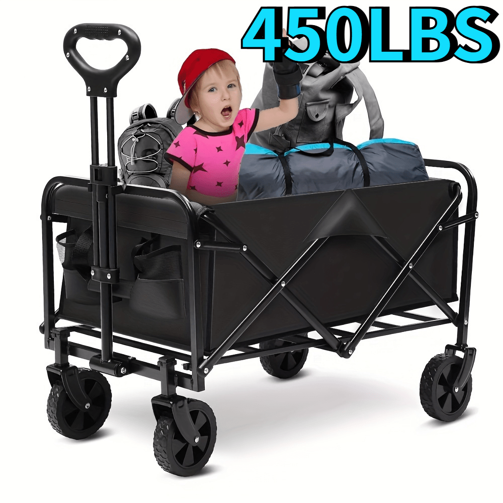  450 330 220lbs capacity heavy duty all terrain folding cart   and 800d oxford fabric foldable multi purpose wagon for track and field equipment transport vehicle no   wagons