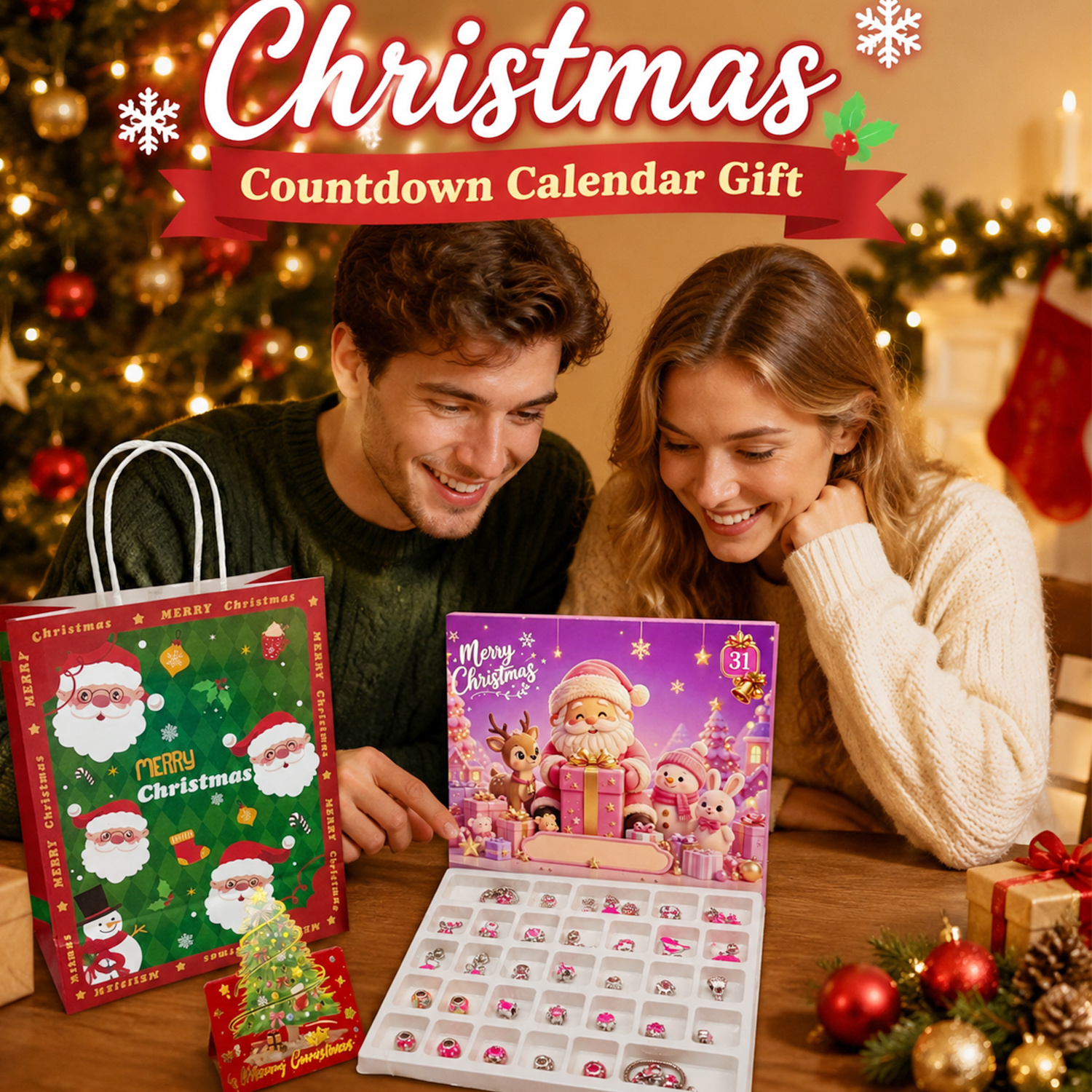 2026 Christmas Advent Calendar Gift with 31 Compartments