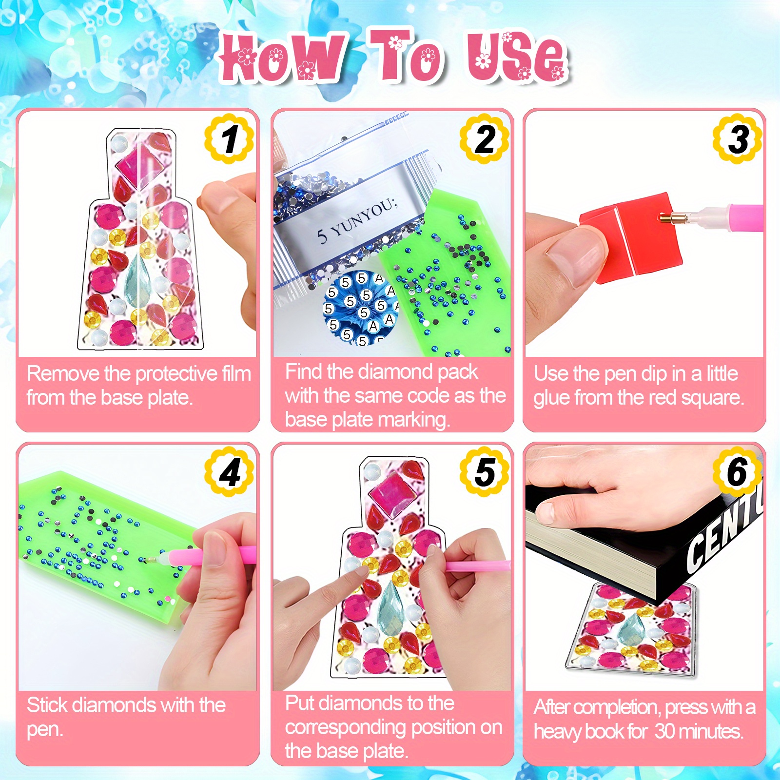 20pcs Water Droplet-Shaped Diamond Painting Earring Kits