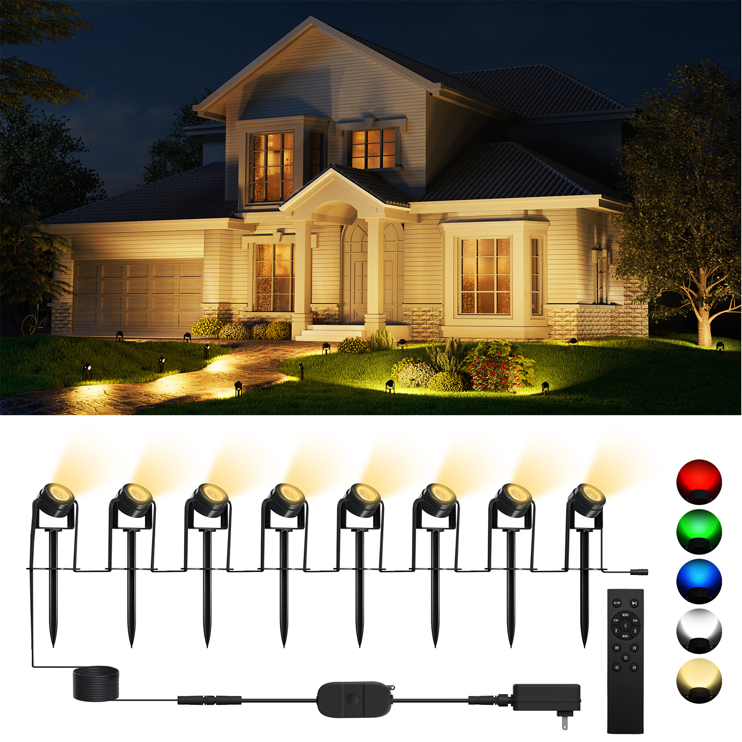 

Jackyled 63.3ft Christmas , 8- Rgb -, , Adapter / For , Christmas Decoration