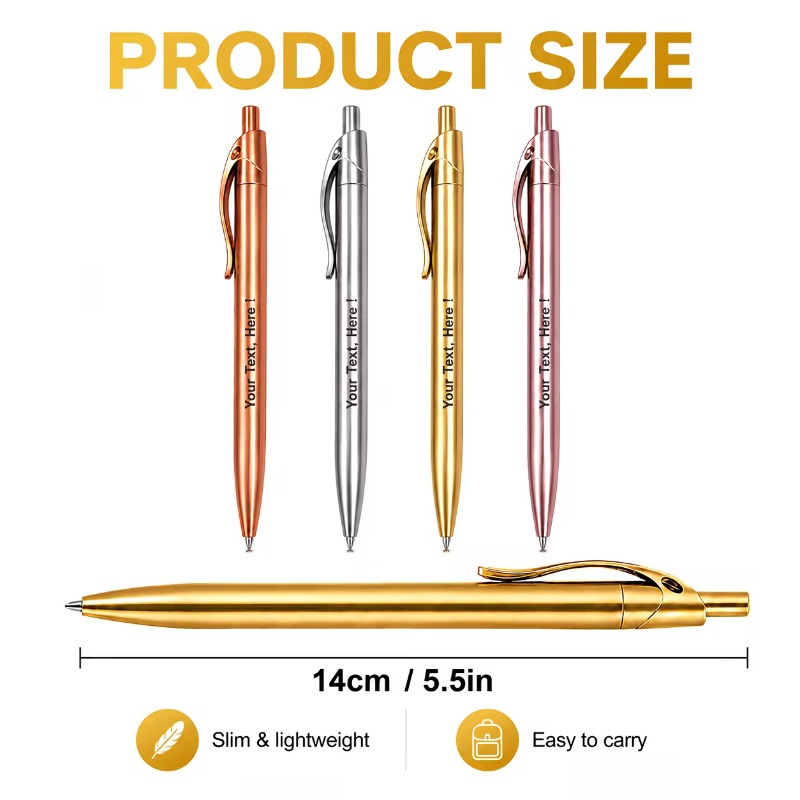 200pcs Personalized Retractable Electroplated Ballpoint Pens