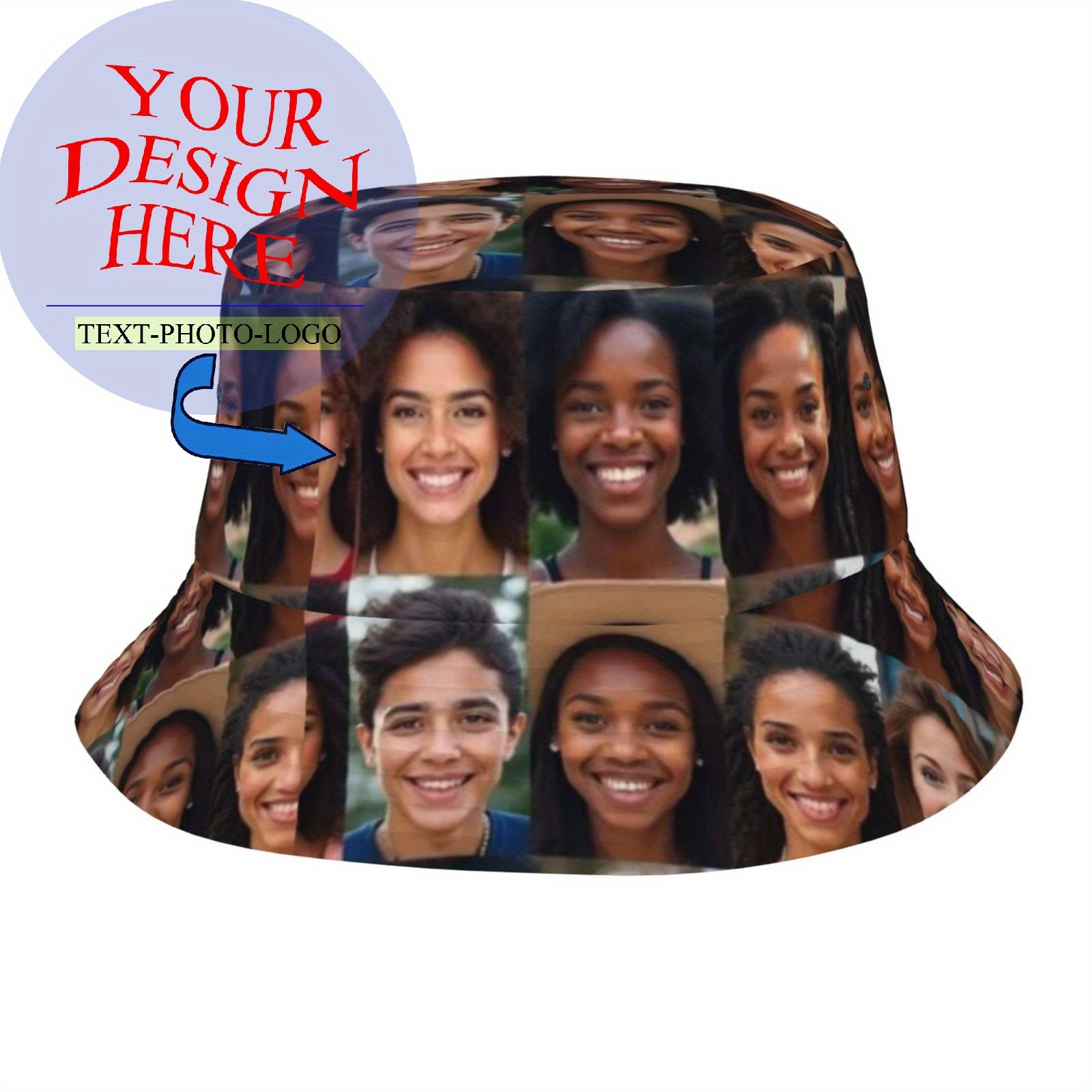 

Customizable Photo Hat - Personalized Polyester Cap, Ideal For Halloween/christmas, & Travel Hat For , Beach Hat