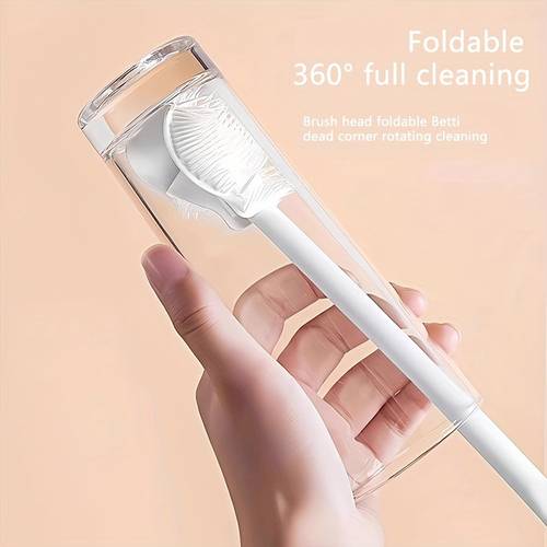 1pc long handled cup cleaning brush detachable small brush for cleaning water cups and blenders 90 degree brush for cleaning glass cups at home