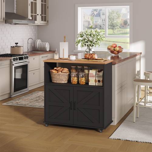 Storage Cabinets, Rolling Kitchen Island with Storage Cabinet