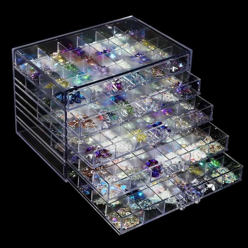 

5-tier Acrylic Nail Art Organizer With 120 Compartments - Clear Storage Box For Jewelry & Accessories, Professional Display Rack For Manicure Tools