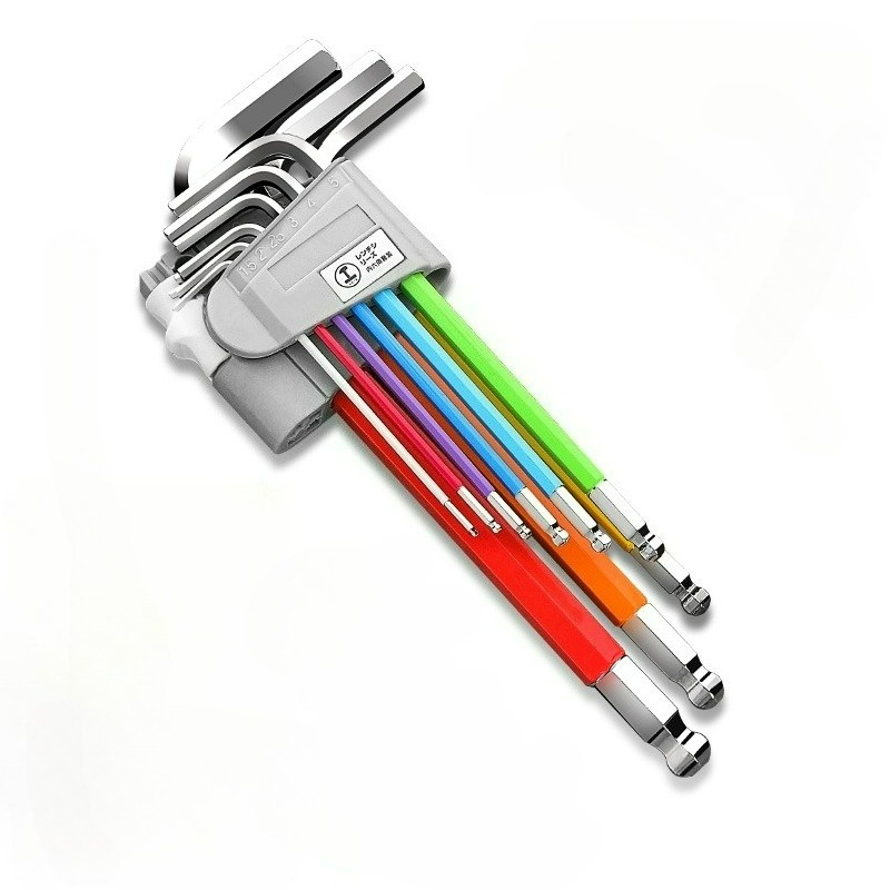 colored hex key wrench set flower patterned hexagon 6 point screwdriver tool hex ball head combination