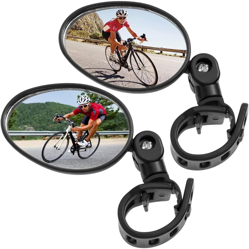 Bike Mirror 2pcs Bike Rear View Mirrors Breakage-proof Adjustable Bicycle Mirrors 360° Rotation Bicycle Handlebar Rearview Mirrors Wide Angle Safe Plastic Bicycle Mirror For Mountain Bike Road Bike