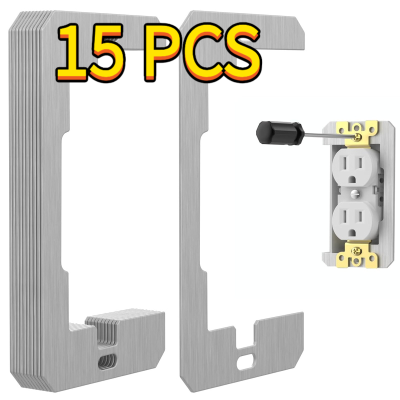 TEMU 15pcs Entretoises de Plaque Murale, Entretoises pour Prises Électriques, Plaques de Nivellement de Dispositif à Encastrer en Métal pour la