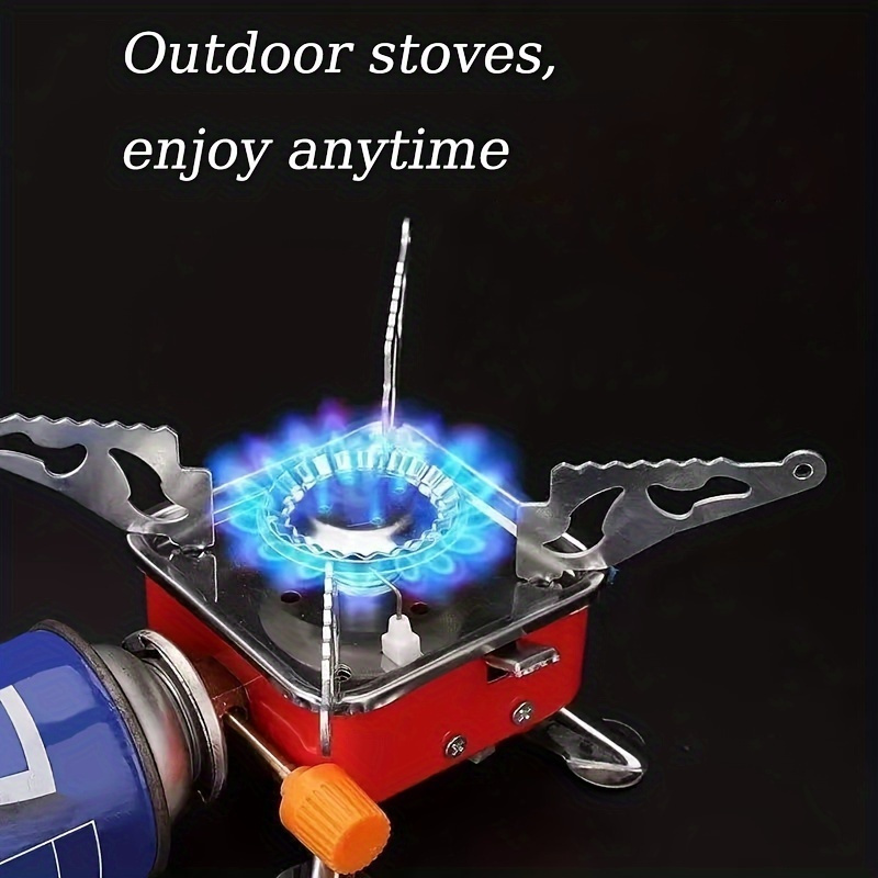 Portable Windproof Camping Stove - Stainless Steel Foldable Outdoor Stove with Electric Ignition, Compact Lightweight Design for Hiking, Backpacking & Picnics, Camping Heat Source | Foldable Camping Stove | Stainless Steel Stove, Camping Cookware