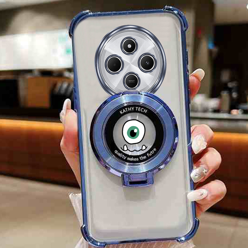 TEMU Clear Magnetic Cartoon Monster Eyes Phone Case Compatible With Xiaomi Redmi 14c 4g, Featuring Shockproof And Anti-knock Protection With A Stand