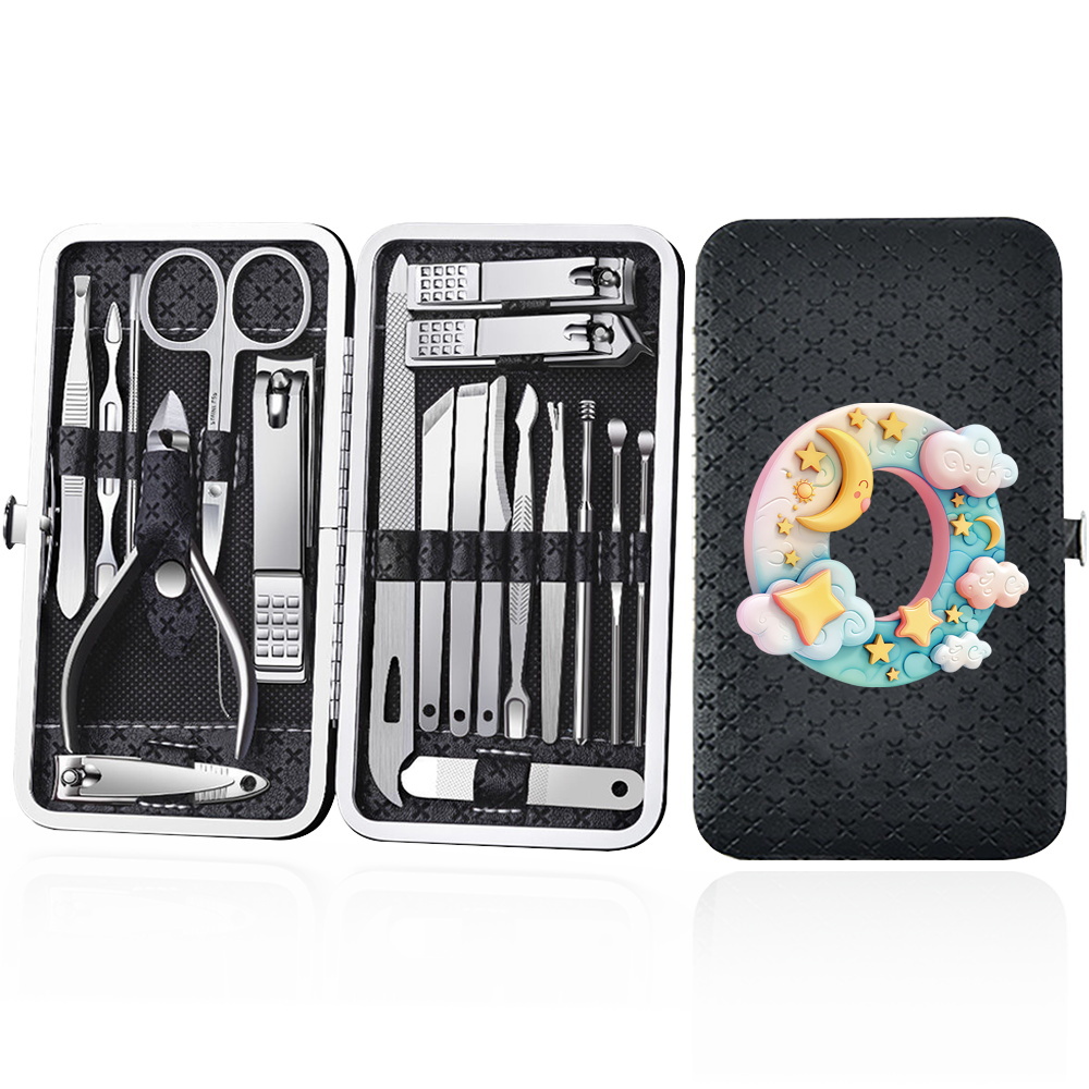 19pcs Portable Nail Clipper Set with Storage Box