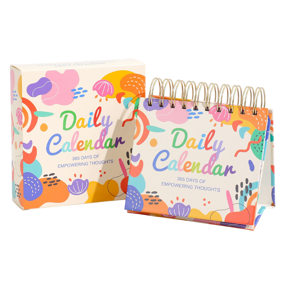 TEMU 365 Days Undated Desktop Flip Coil Calendar, Colorful Empowering & Positive Affirmations, For School Home Office, Inspirational Quotes On Inner