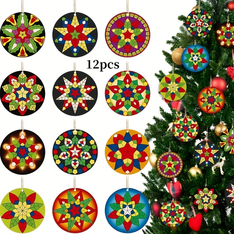 TEMU 12pcs Filipino Christmas Tree Ornaments, Mini Wooden Hanging Decorations, Filipino Gift, Traditional Decoration, Suitable For Home Windows,