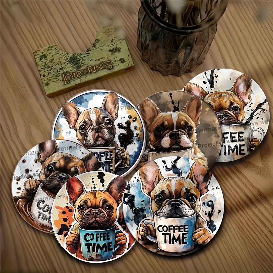 TEMU 6pcs Wooden Coasters Suitable For Decor, Non-slip Drink Mats With , Wood Protectors For Coffee Tea Beer, Ideal Gift For Holidays, Parties, Table