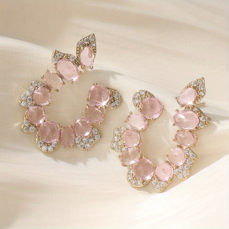 Women's Light Luxury High-end U-shaped Earrings with Zirconia