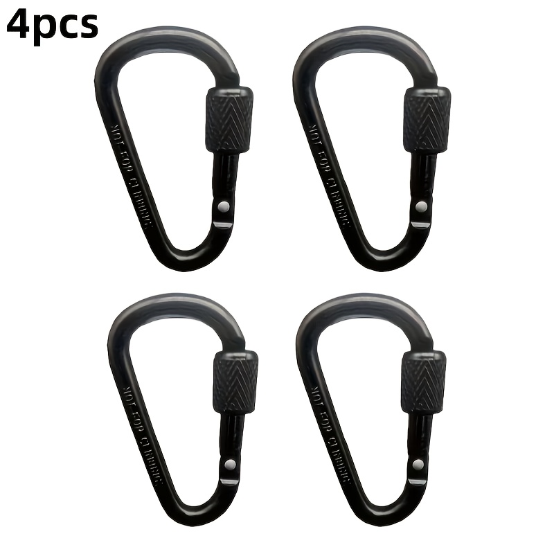 E-shop 4 D-Karabiner mit Verriegelungstüren, Gewindeverriegelung, geeignet für Camping, Wandern, Angeln und Outdoor-Abenteuer, inklusive