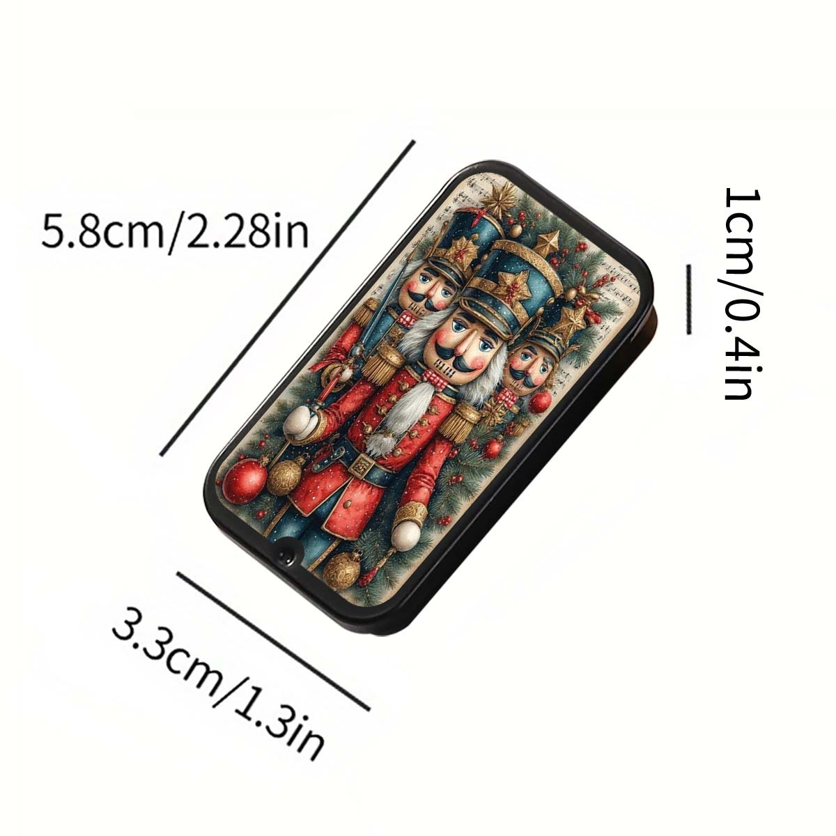 TEMU 1pc, Vintage Style Christmas Nutcracker Decorative Matchbox With Christmas Pattern | Christmas | Christmas Tree | Santa Claus | Creative | Match