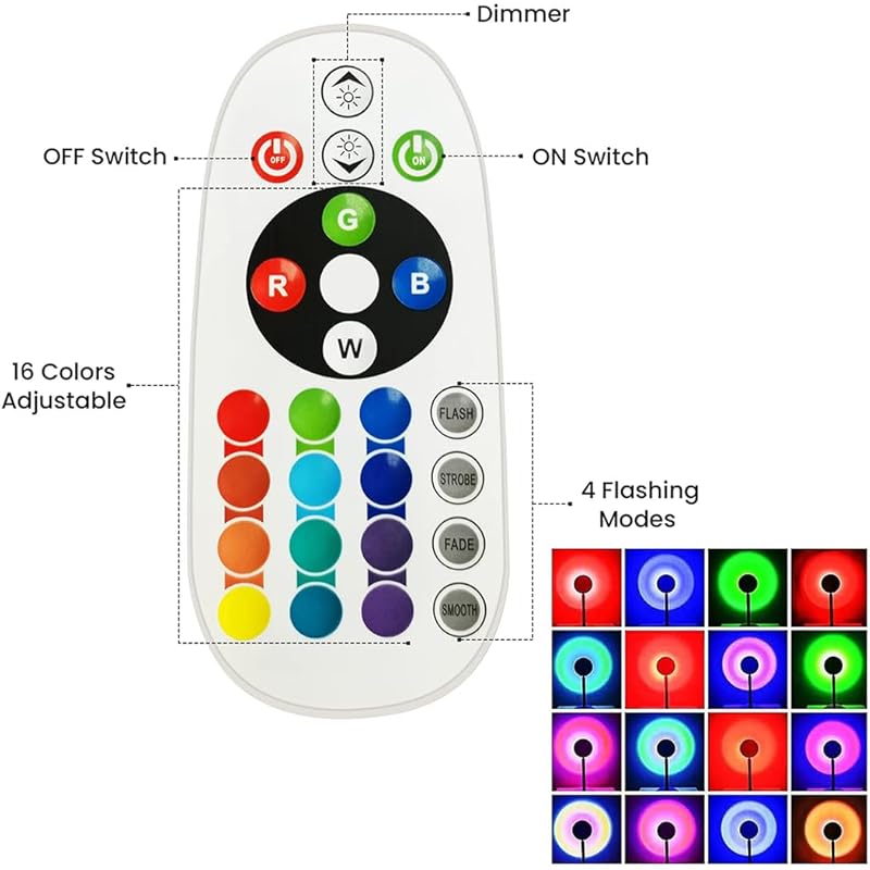 Sunset Projection Light with 16 Colors and 4 Lighting Modes