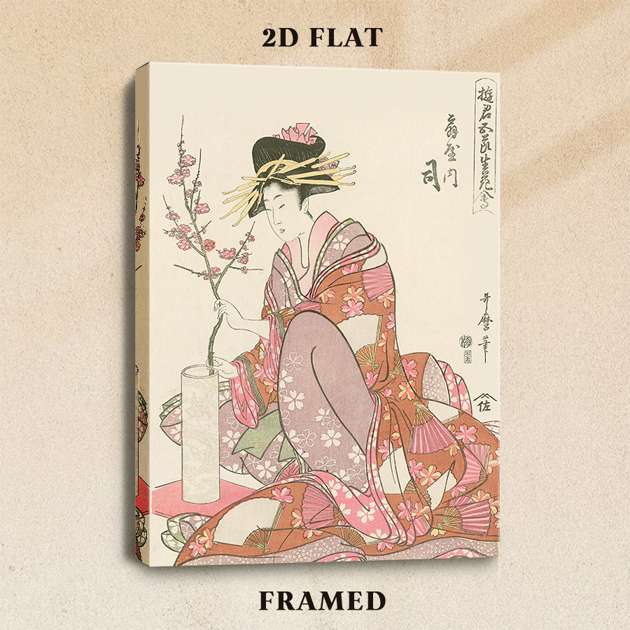 immagine dell'articolo [2d piatto] 1   incorniciato, poster geisha giapponese, stampa su tela   tradizionale,   da parete vintage,   da parete    ,   per regalo, decorazione per casa e dormitorio,   per camera da letto, soggiorno, 1   incorniciato, 2d piatto,   per decorazione