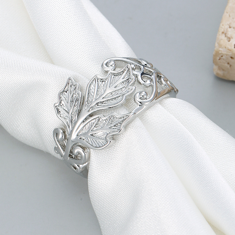 Stylish Hollowed-Out Maple Leaf Ring, Daily Wear