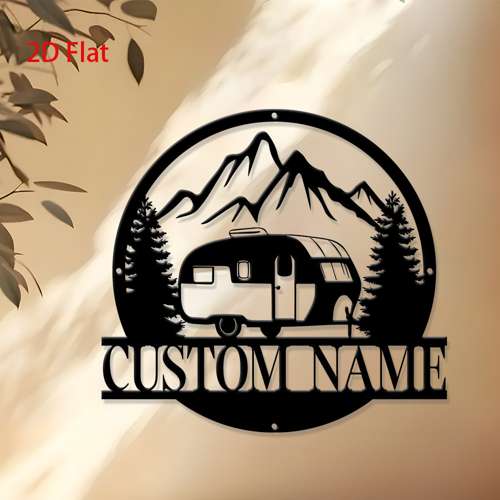 TEMU 1 Custom Metal Sign For Mountain Camping Decor, Personalized Wall Art For Home, Outdoor Living Room, Garage, Patio, Or As A Gift