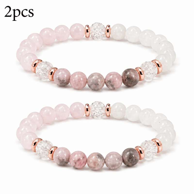 TEMU 2pcs Cherry Pop Bead Multi-treasure Bracelet, White Best Friend Matching Versatile Jewelry Bracelet