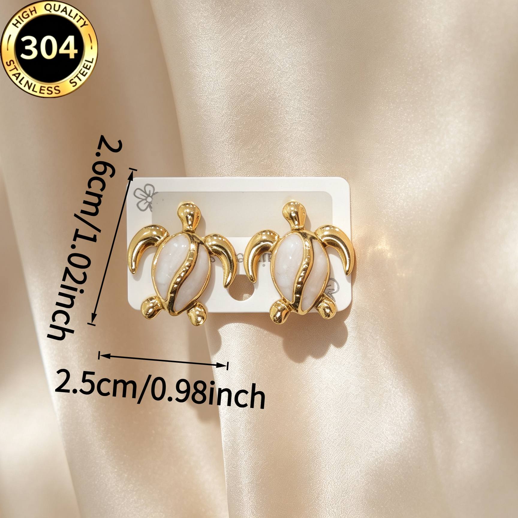 Women's Hypoallergenic Stainless Steel 18K Gold Plated Stud Earrings