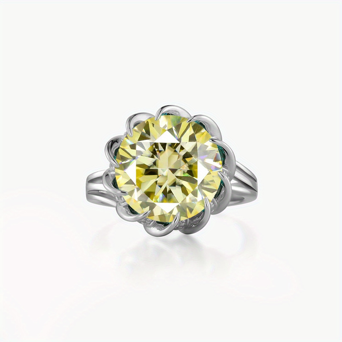 Moissanite S925 Silver Lotus Wedding Ring
