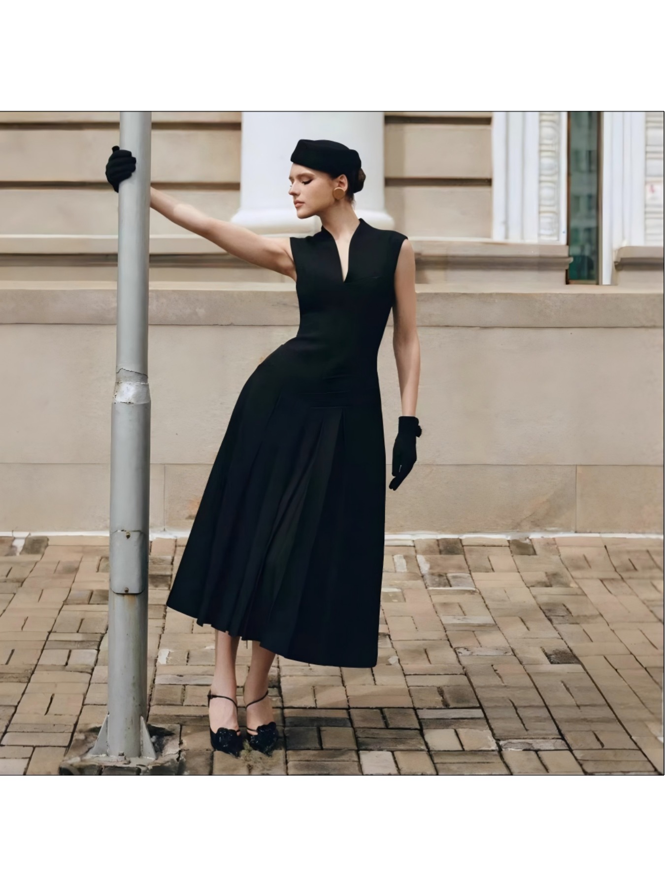 black pleated dresses sold on Temu United States