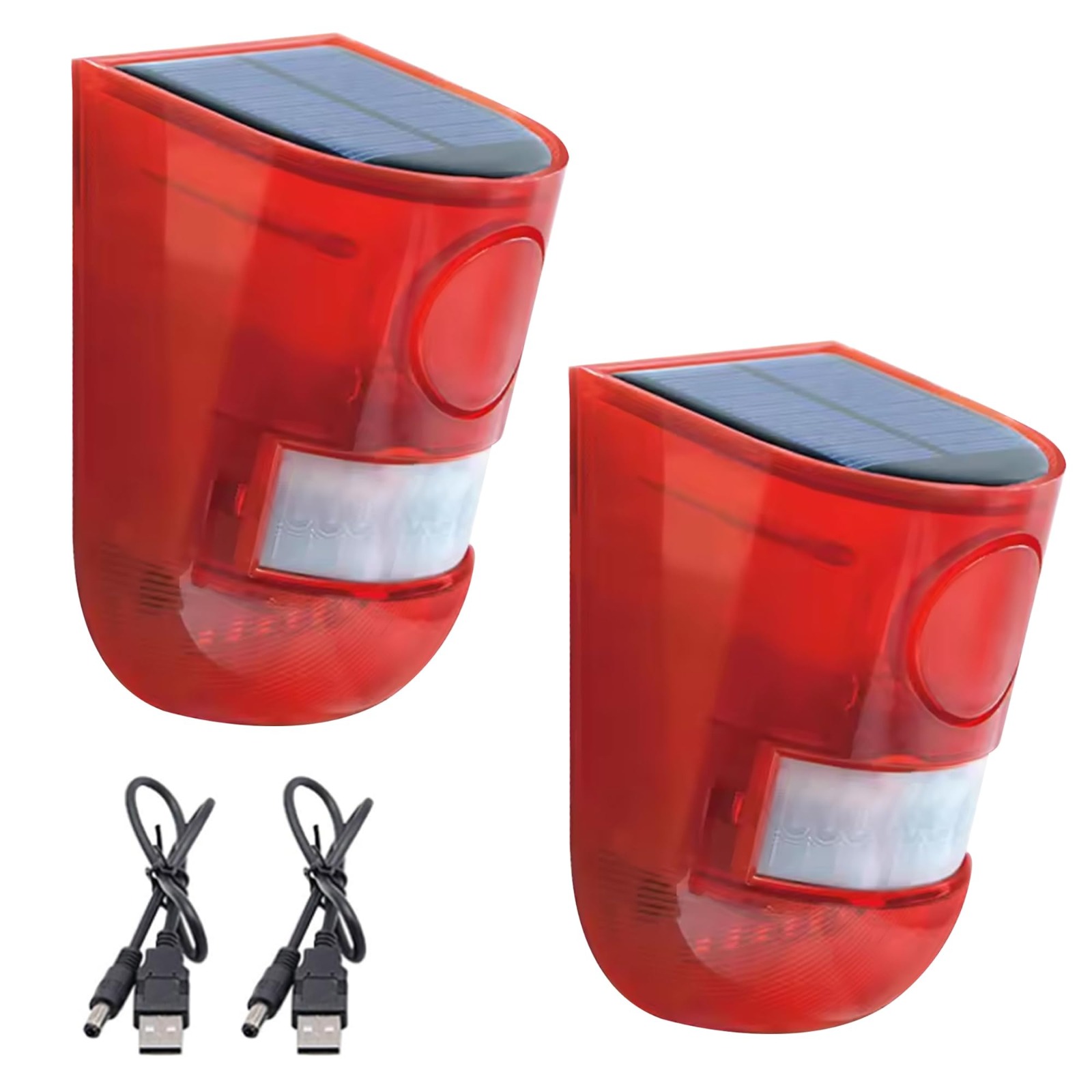 TEMU Solar-powered Acoustic And Light Alarm Outdoor Sports Sensor, 6 Led Flashing Warning Safety Alarm System, 129 Dog-bark Style Ip55 Level