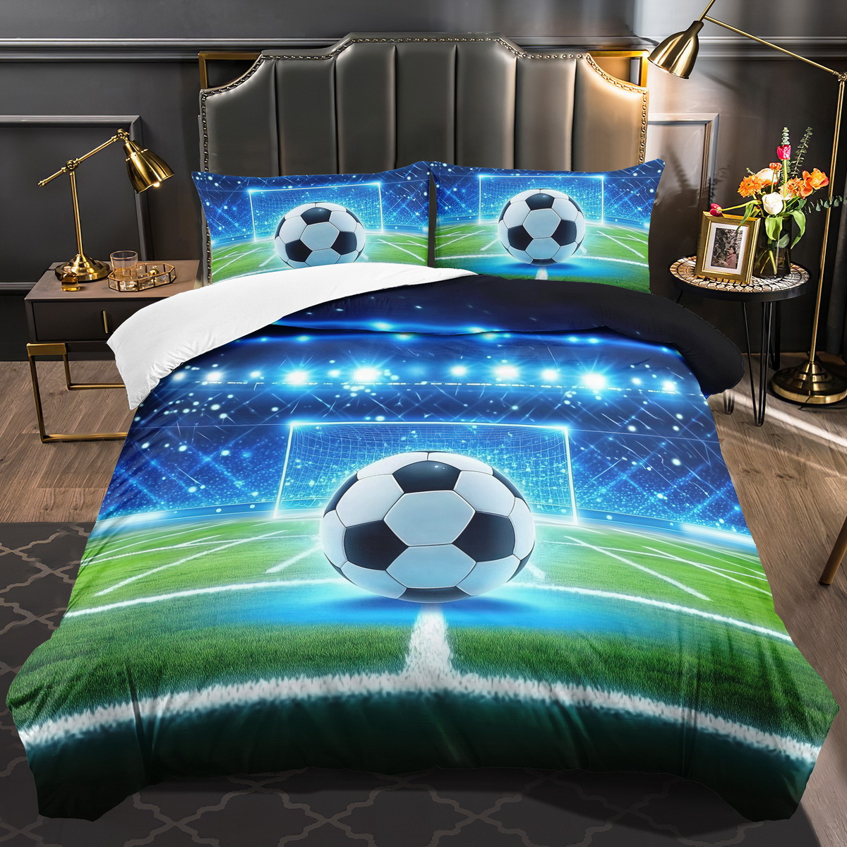TEMU Digital Printing, Large Duvet Cover, Sports Themed Duvet Cover Set - 2/3pcs, Soft, Comfortable And Breathable, Sports Pattern Printed Bedding,