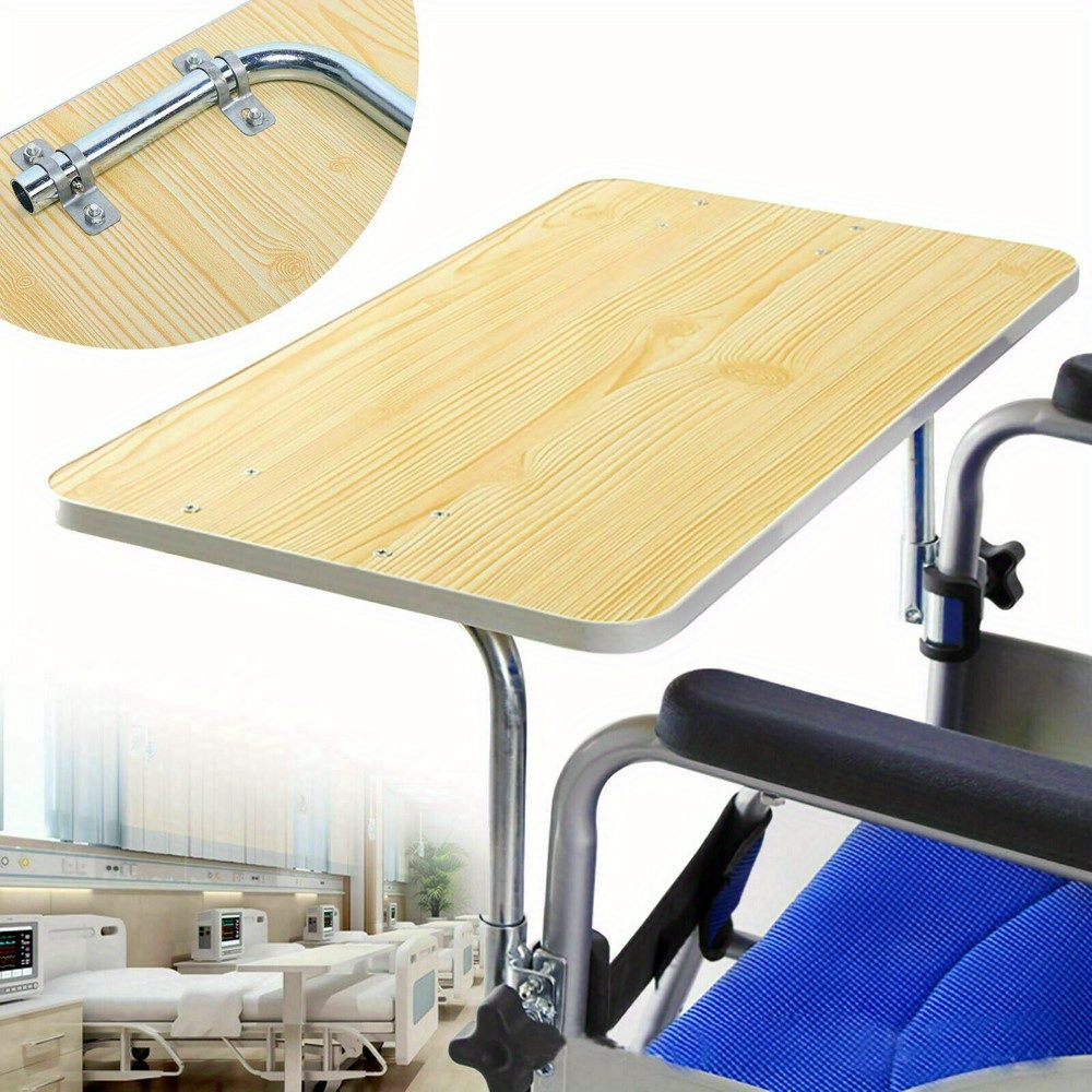 Image of Universal Removable Wooden Tray | Detachable Table Accessory For Eating, Writing & Reading | Fits Adult With Tube Support