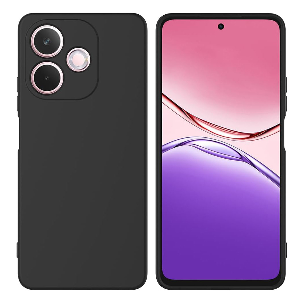 TEMU para Teléfono - para OPPO A5 Pro 4G / 5G, Delgada y Flexible con Protección para Cámara, Negra, Mate, de Silicona , Cubierta para Teléfono