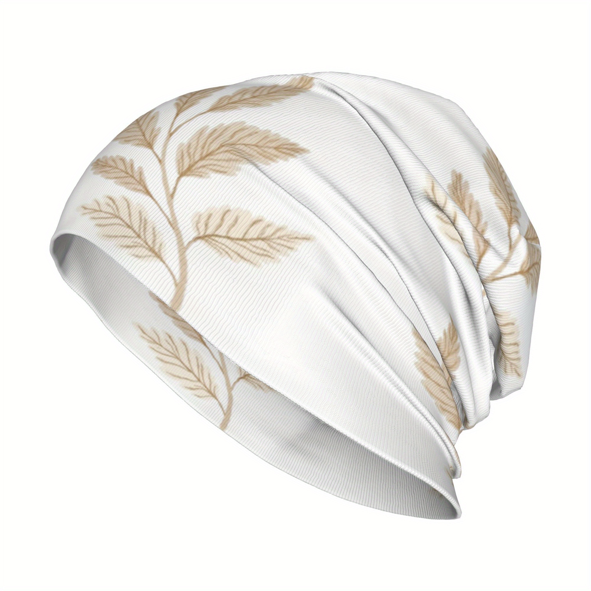 Autumn Spring Beige Leaves Thin Hat Bonnet
