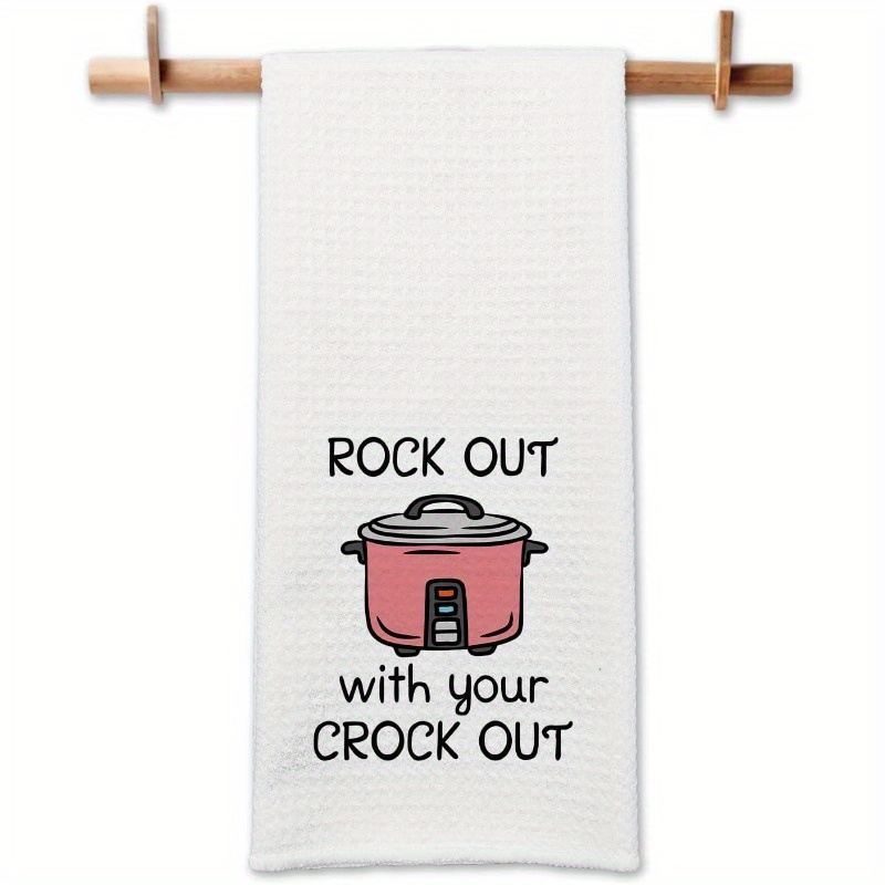 

1pc 18x26 Inch Funny Kitchen Dish Towels, " With Your " Cleaning Cloths, Polyester, Machine Washable, Ideal Housewarming Gift For Women, , Friends, Chefs