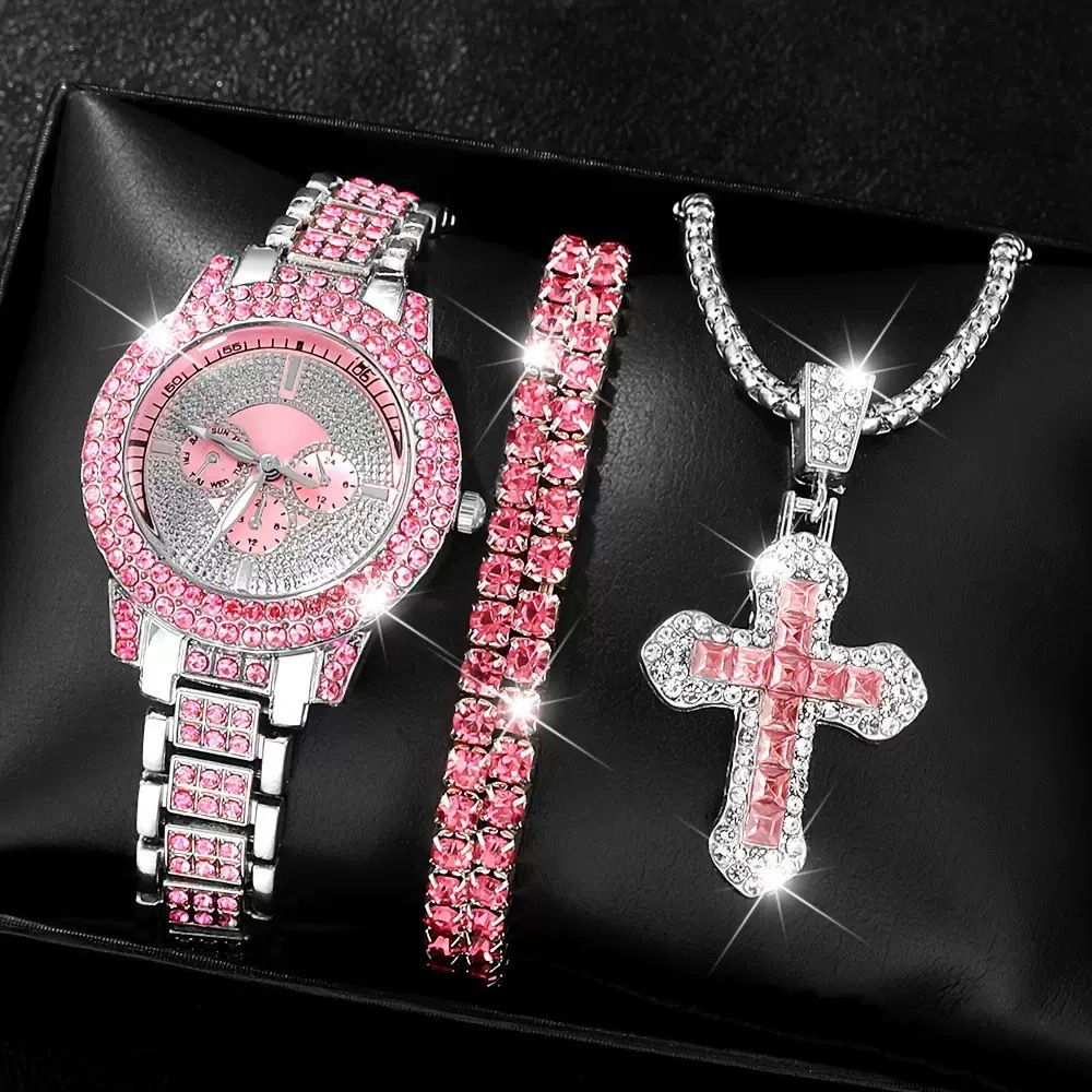 3Pcs Set Fashion Watch Jewelry Set Elegant Watch