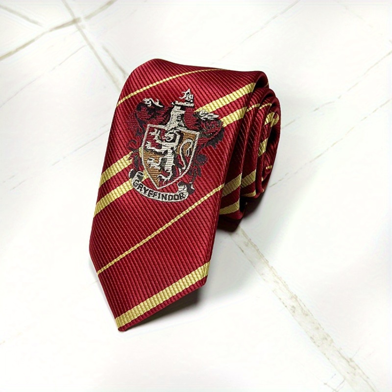 E-shop 1 Stück Krawatte, Modische Herren- Damen Krawatte mit Vier Häuser Logo Abzeichen, Cosplay Weihnachtsfeiertag JK Slytherin Krawatte