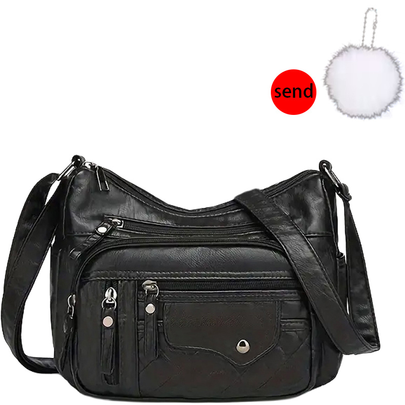 TEMU Sac bandoulière pour femme - Lot de 2 [1 sac + 1 pompon] Sac à épaule unique unisexe tendance printemps/été avec plusieurs poches, convient pour