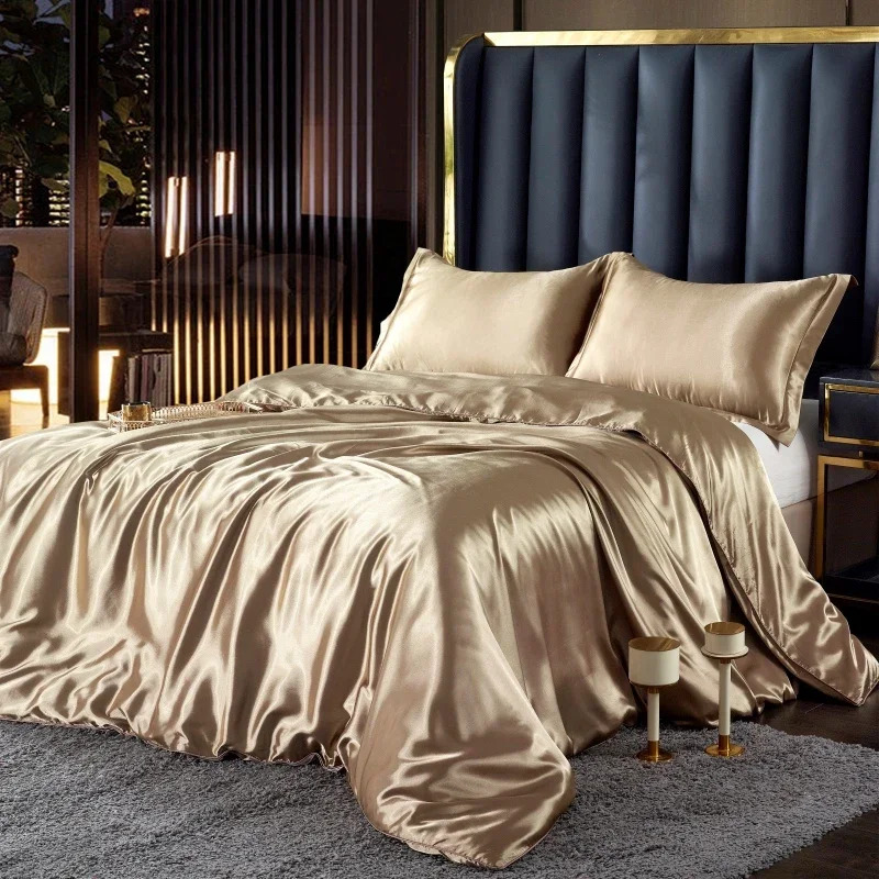 bedding set with duvet cover bed sheet pillowcase luxury couple single   1 2 people solid bedsheet Product details 0