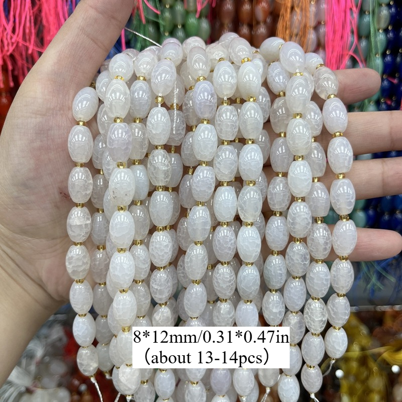 8X12Mm Vibrant Natural Stone Rice Beads Collection