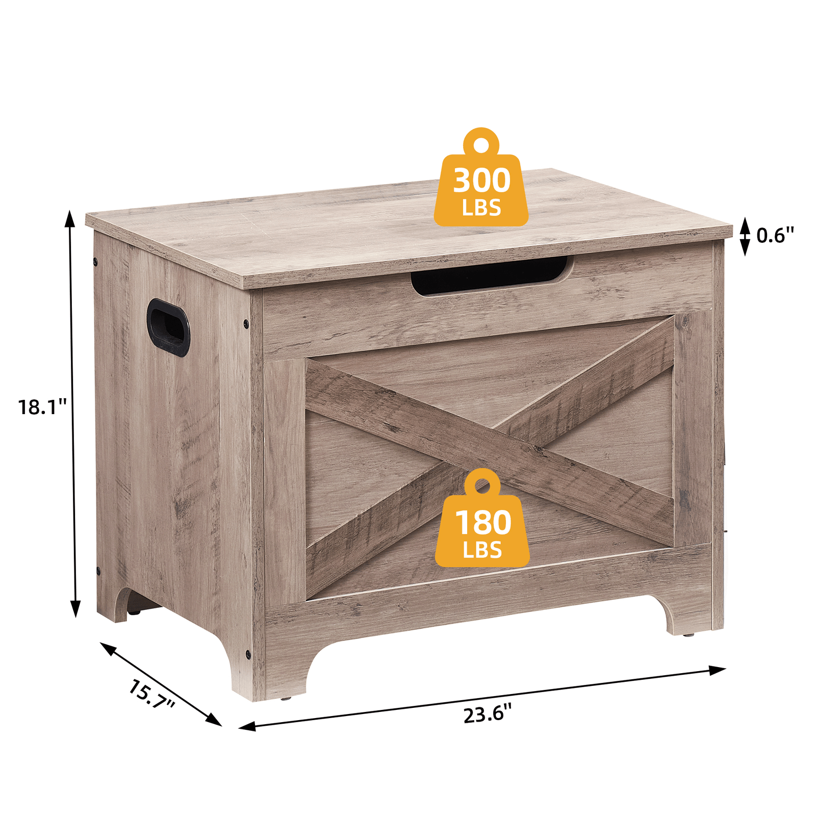 Image of Farmhouse Style Storage Bench - Lift-top Shoe Organizer With Safety Hinges - Large Capacity Entryway Chest For Hallway, Bedroom